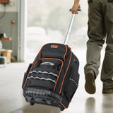 VEVOR Rolling Tool Backpack, 110 lbs Load Capacity, 72 Pockets Heavy Duty Roller Tool Bag on Wheels, Adjustable Telescoping Handle & Stable Base, Toolbag Organizers for Construction, Mechanic