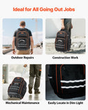 VEVOR Rolling Tool Backpack, 110 lbs Load Capacity, 72 Pockets Heavy Duty Roller Tool Bag on Wheels, Adjustable Telescoping Handle & Stable Base, Toolbag Organizers for Construction, Mechanic