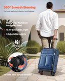 VEVOR Softside Expandable Luggage with Spinner Wheels, 20 - Inch Softside Carry on Luggage, Lightweight Checked Suitcase with Expandable Zippered Pocket and TSA Lock, Blue