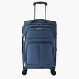 VEVOR Softside Expandable Luggage with Spinner Wheels, 20 - Inch Softside Carry on Luggage, Lightweight Checked Suitcase with Expandable Zippered Pocket and TSA Lock, Blue