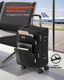 VEVOR Softside Expandable Luggage with Spinner Wheels, 20 - Inch Softside Carry on Luggage, Lightweight Checked Suitcase with Expandable Zippered Pocket and TSA Lock, Black