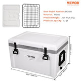 VEVOR Ultra-Light Hard Cooler 52 QT, Ice Retention Cooler with Heavy Duty Handle, Ice Chest Lunch Box for Camping, Travel, Outdoor, Keeps Cool for up to 6 Days, 30% Lighter Than Rotomolded Coolers