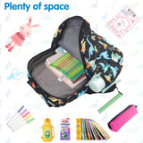 VGJ Kids Backpack for Girls Boys - 15 Inch Dinosaur Childrens Backpack Cute School Bag Kindergarten Backpack for Ages 3 - 8, Black