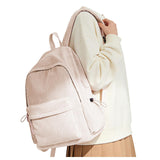 VGOCO Corduroy Backpack for Women Men Cute College Backapck Aesthetic Backpack Preppy Backpacks Laptop Bags Women Commuter Back Pack Travel Backapck Casual Work Daypack Rucksack Pink