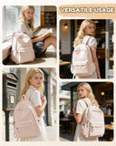 VGOCO Corduroy Backpack for Women Men Cute College Backapck Aesthetic Backpack Preppy Backpacks Laptop Bags Women Commuter Back Pack Travel Backapck Casual Work Daypack Rucksack Pink
