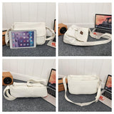 Vhitler Messenger Bag - Canvas Crossbody Bag, Grunge Y2k Style (Green, One Size)