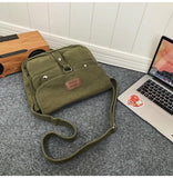 Vhitler Messenger Bag - Canvas Crossbody Bag, Grunge Y2k Style (Green, One Size)