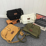 Vhitler Messenger Bag - Canvas Crossbody Bag, Grunge Y2k Style (Green, One Size)