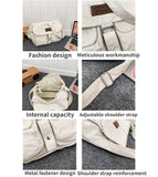 Vhitler Messenger Bag - Canvas Crossbody Bag, Grunge Y2k Style (Green, One Size)