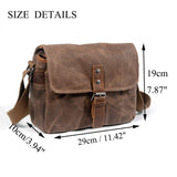 Vianber SLR Camera Bag, Waterproof Wax Canvas Bag Vintage Camera Case Messenger Bag with Interlayer Pad (Khaki)