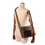 Vianber SLR Camera Bag, Waterproof Wax Canvas Bag Vintage Camera Case Messenger Bag with Interlayer Pad (Khaki)