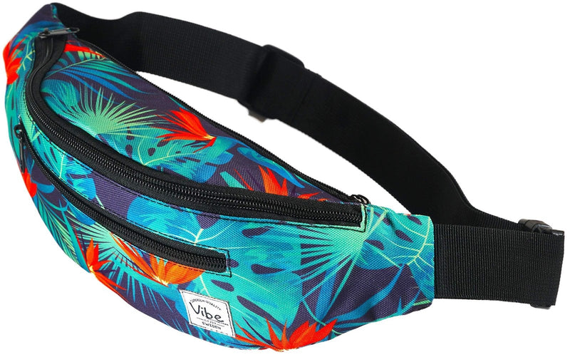 Vibe Festival Gear, proposed title - Vibe Festival Gear Fanny Pack for Men Women - Many Prints - Black Holographic Silver Gold Cute Waist Bag for Festival Rave Hiking Running Cycling