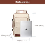 VICKEYWIN Travel Backpack with Separate Shoe Compartment Laptop Bag for Business/Leisure,Water - Resistant Durable Backpack (Beige)