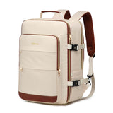 VICKEYWIN Travel Backpack with Separate Shoe Compartment Laptop Bag for Business/Leisure,Water-Resistant Durable Backpack (Beige)