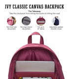 Victoria's Secret Women's Classic Canvas Backpack, Backpack for women, Red Violet, O/S