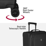 Victorinox Crosslight Frequent Flyer Softside Carry - On - Lightweight Rolling Suitcase for Travel Essentials - Expandable Luggage with Foldable Organizer - 39 Liter, Black