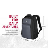 Victorinox Energy 16" Laptop Backpack - Slim Backpack for Business & Travel - Laptop Compartment - Airflow Back Padding - Lightweight & Durable - Black/Grey