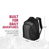 Victorinox Flyer 16" Laptop Backpack - Slim Backpack for Business & Travel - Laptop Compartment - Airflow Back Padding - Lightweight & Durable - Black/Grey