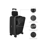 Victorinox Mythic, Freqeuent Flyer Carry-On Business, 8-Wheel Expandable Cabin Case with Vertical Quick-Access Door - Black