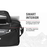 Victorinox Pivot 14" Laptop Slimcase - Business Briefcase for Travel & Commute - Compact & Lightweight Laptop Bag - Padded & Durable - Shoulder Strap - Black
