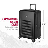 Victorinox Spectra 3.0 Expandable Medium Case - Modern Hardside Luggage - Rolling Suitcase with Spinner Wheels - Holds Travel Accessories - 81 Liters, Black