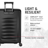 Victorinox Spectra 3.0 Expandable Medium Case - Modern Hardside Luggage - Rolling Suitcase with Spinner Wheels - Holds Travel Accessories - 81 Liters, Black