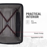 Victorinox Spectra 3.0 Expandable Medium Case - Modern Hardside Luggage - Rolling Suitcase with Spinner Wheels - Holds Travel Accessories - 81 Liters, Black