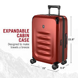 Victorinox Spectra 3.0 Frequent Flyer Plus Carry-On - Modern Hardside Carry-On Luggage - Rolling Suitcase with Spinner Wheels - Holds Travel Accessories - 45 Liters, Red