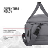 Victorinox Touring 2.0 Travel 2 - in - 1 Duffel - Modern, Durable Duffel Bag & Backpack for the Gym, Pool, or Trail - Features Shoe Compartment - 38 Liters, Light Gray