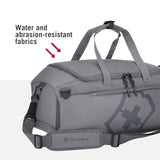 Victorinox Touring 2.0 Travel 2 - in - 1 Duffel - Modern, Durable Duffel Bag & Backpack for the Gym, Pool, or Trail - Features Shoe Compartment - 38 Liters, Light Gray