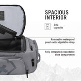 Victorinox Touring 2.0 Travel 2 - in - 1 Duffel - Modern, Durable Duffel Bag & Backpack for the Gym, Pool, or Trail - Features Shoe Compartment - 38 Liters, Light Gray