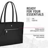 Victorinox Victoria Signature Tote - Professional Travel Laptop Bag for Women - Holds Computer & Tablet - Includes Clutch - 19 Liters, Black