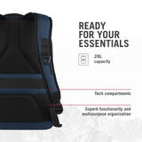 Victorinox VX Sport EVO Deluxe Backpack - Modern Backpack to Carry Travel Accessories - Includes Airflow Channels & Adjustable Straps - 28 Liters, Blue