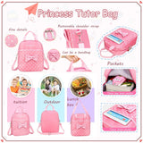 VIDOSCLA School Bags for Girls,2Pcs Bowknot Students Backpack,Elementary Princess Bookbag Sets for School