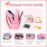 VIDOSCLA School Bags for Girls,2Pcs Bowknot Students Backpack,Elementary Princess Bookbag Sets for School