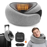 Vietora Eud Travel Neck Pillow, Memory Foam Neck Support for Airplane, Car & Office, Breathable Portable Design with Eye Mask, Earplug Holder & Carry Bag, for Men&Women