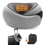 Vietora Eud Travel Neck Pillow, Memory Foam Neck Support for Airplane, Car & Office, Breathable Portable Design with Eye Mask, Earplug Holder & Carry Bag, for Men&Women