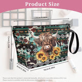 Viewamoon Western Travel Toiletry Bag for Women Hanging Makeup Bag Cosmetic Purse Highland Cow Make Up Brush Holder Organizer Sunflower Purse Lipstick Pouch Zipper for Summer Beach Holiday Outdoor