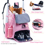 VIGEGARI Baseball Bag for Youth & Adult with 4 Bat Sleeves - Softball Bat Bag with Shoe Compartment - Baseball Backpack for T - Ball, Softball Equipment, Baseball Gear, Baseball Bags for Boys 8 - 12
