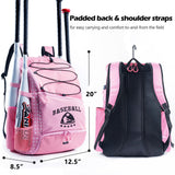 VIGEGARI Baseball Bag for Youth & Adult with 4 Bat Sleeves - Softball Bat Bag with Shoe Compartment - Baseball Backpack for T - Ball, Softball Equipment, Baseball Gear, Baseball Bags for Boys 8 - 12