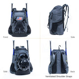 VIGEGARI Baseball Bag Softball Bat Bag - Baseball Backpack Adult with Gear Klip To Hold Baseball Glove, Baseball Essential Gear - Youth Baseball Bag for Boys, Girls, Baseball Accessories, Grey
