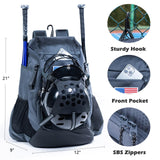VIGEGARI Baseball Bag Softball Bat Bag - Baseball Backpack Adult with Gear Klip To Hold Baseball Glove, Baseball Essential Gear - Youth Baseball Bag for Boys, Girls, Baseball Accessories, Grey