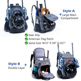 VIGEGARI Baseball Bag Softball Bat Bag - Baseball Backpack Adult with Gear Klip To Hold Baseball Glove, Baseball Essential Gear - Youth Baseball Bag for Boys, Girls, Baseball Accessories, Grey