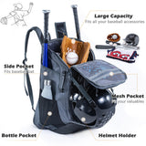 VIGEGARI Baseball Bag Softball Bat Bag - Baseball Backpack Adult with Gear Klip To Hold Baseball Glove, Baseball Essential Gear - Youth Baseball Bag for Boys, Girls, Baseball Accessories, Grey