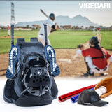 VIGEGARI Baseball Bag Softball Bat Bag - Baseball Backpack Adult with Gear Klip To Hold Baseball Glove, Baseball Essential Gear - Youth Baseball Bag for Boys, Girls, Baseball Accessories, Grey