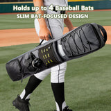 VIGEGARI Baseball Bat Bag Backpack Holds 4 Bats, Slim Bat - Focused Design for Youth & Adults, Baseball Bag with Fence Hook, Padded Bat Case with Ball Pocket, Softball & T - Ball Bat Carrying Bag