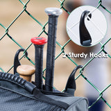 VIGEGARI Large Rolling Baseball Bag with Wheels - Softball Bag for T - Ball to Adult Leagues - Grey, 4 Bats, Separate Shoe Compartment, Fence Hook