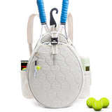 VIGEGARI Quilted Tennis Bag for Women – Tennis Backpack & Crossbody Sling | Holds 2 Rackets or 3 Pickleball Paddles | Lightweight Badminton Racket Bag, Tennis Tote & Sports Backpack