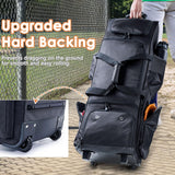 VIGEGARI Upgraded Rolling Baseball Bag with Sturdy Hard Backing - Large Softball Bag with Wheels for 4 Bats, Large Team Equipment Duffle Bat Bag, Catcher Gear Bag for Boys 8 - 12, Youth, Adults