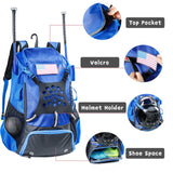 VIGEGARI Youth Baseball Backpack for Boys, Bat Bag, Softball Bag, T - Ball, Softball Equipment & accessories for Bat, Glove Holder, Helmet, Shoes Compartment, Baseball Gifts for Youth and Adults.